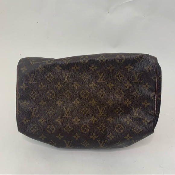 Louis Vuitton Speedy Monogram Canvas Tan & Brown Handbag Purse - Picture 8 of 12